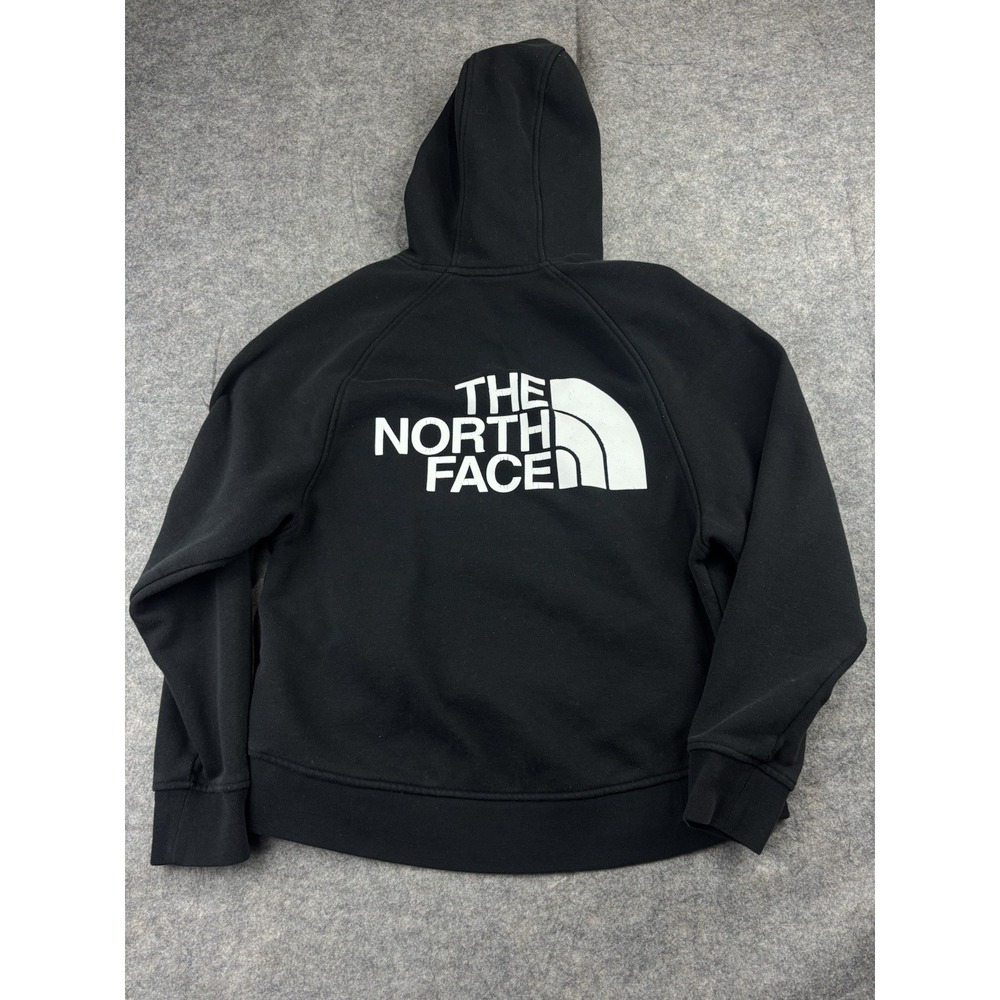 The North Face Women's S Cropped Hoodie Black Logo Pockets Graphic Basic‎ Cozy